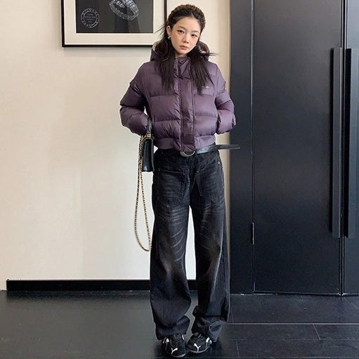 Retro Short Hooded Padded Jacket OS2071