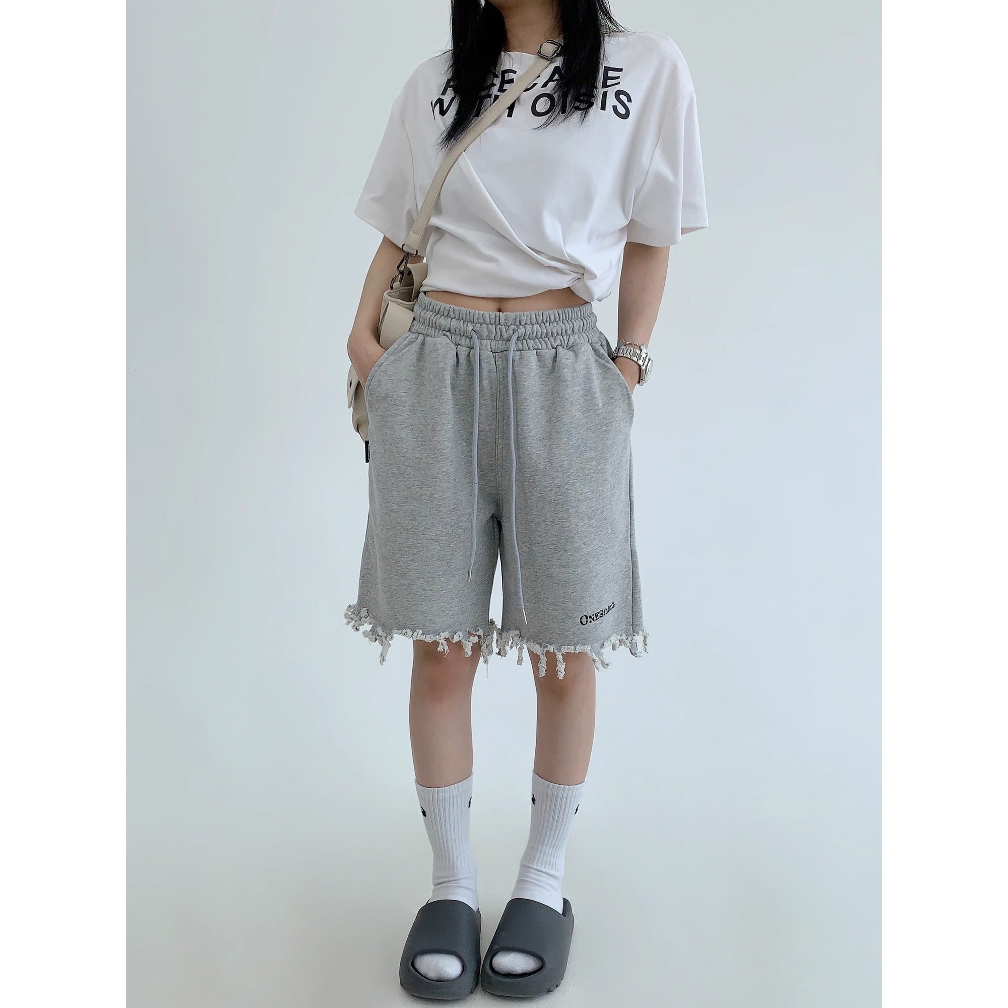 Hem Cut Tassel Sweat Shorts MW10150