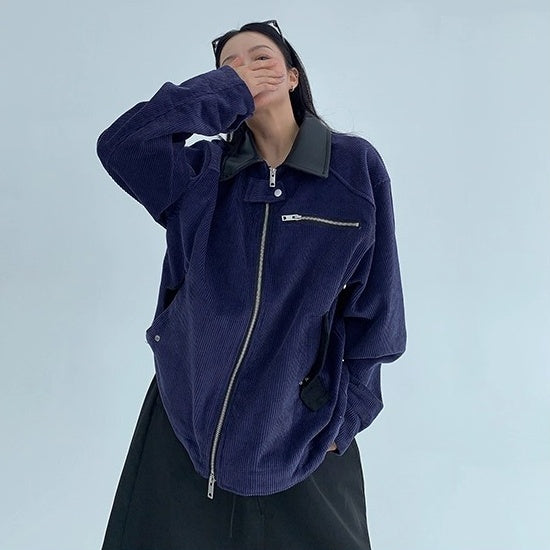 Cropped Corduroy Relaxed Zip Jacket OS2026