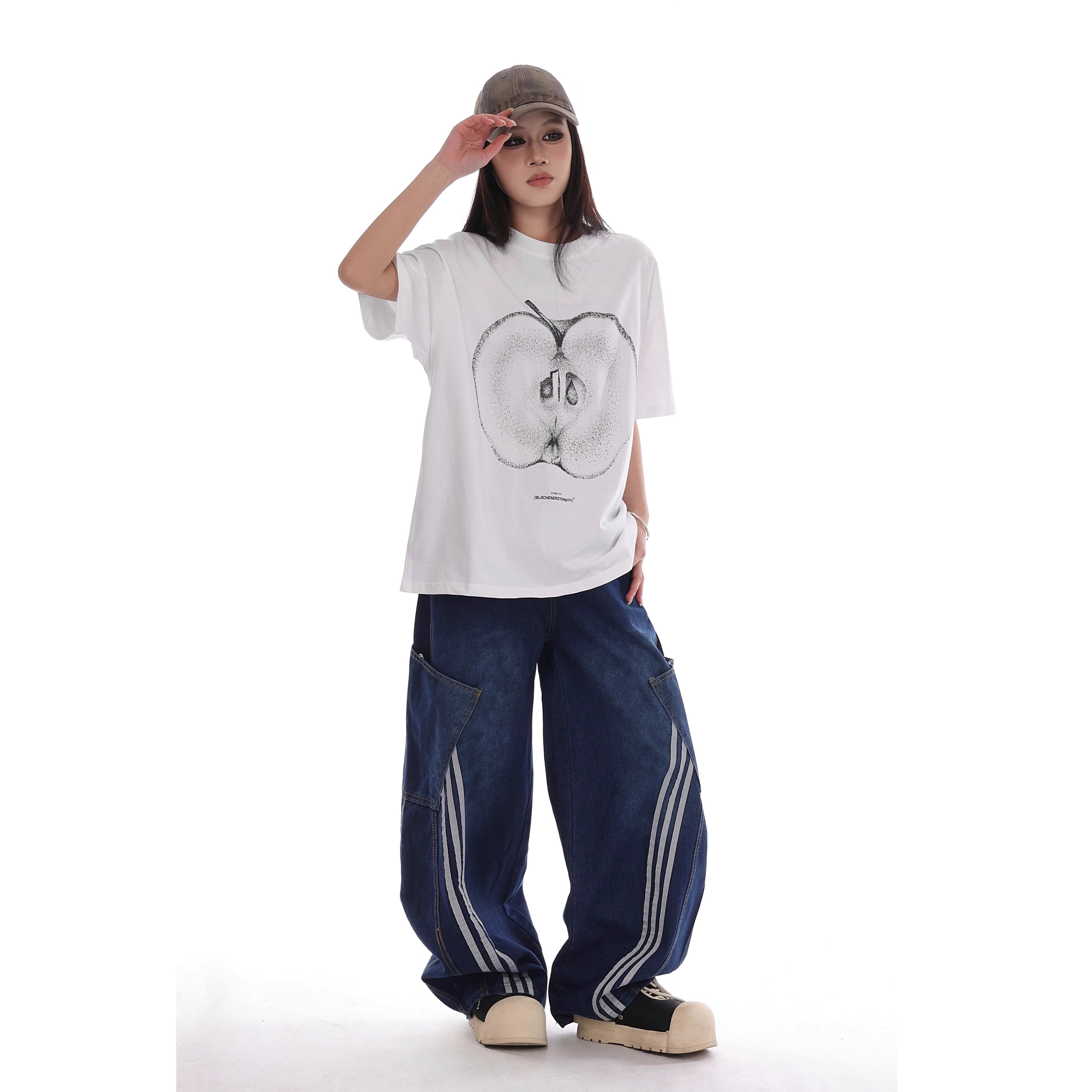 Cut Apple Print T-shirt VI2002
