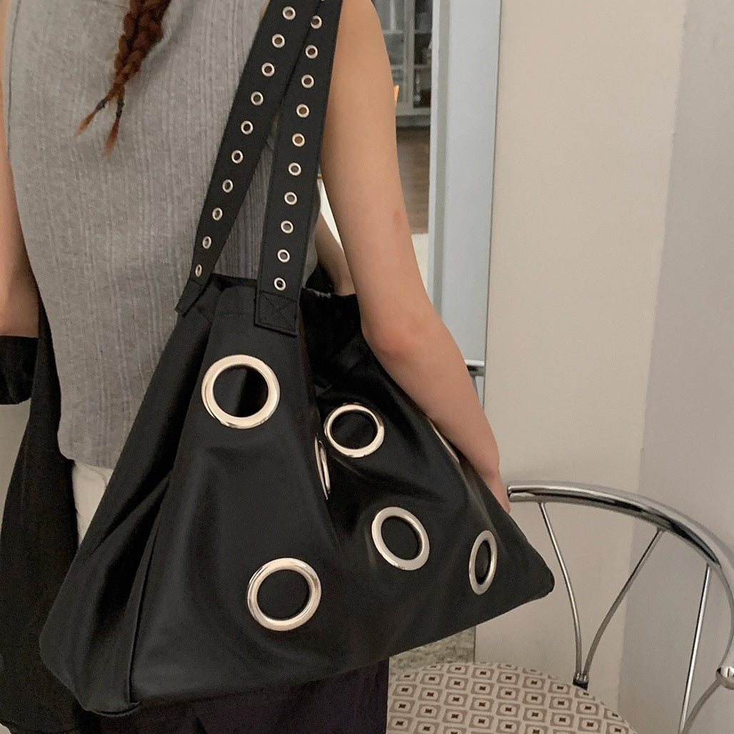 PU Leather Eyelet Large Tote Bag BA044