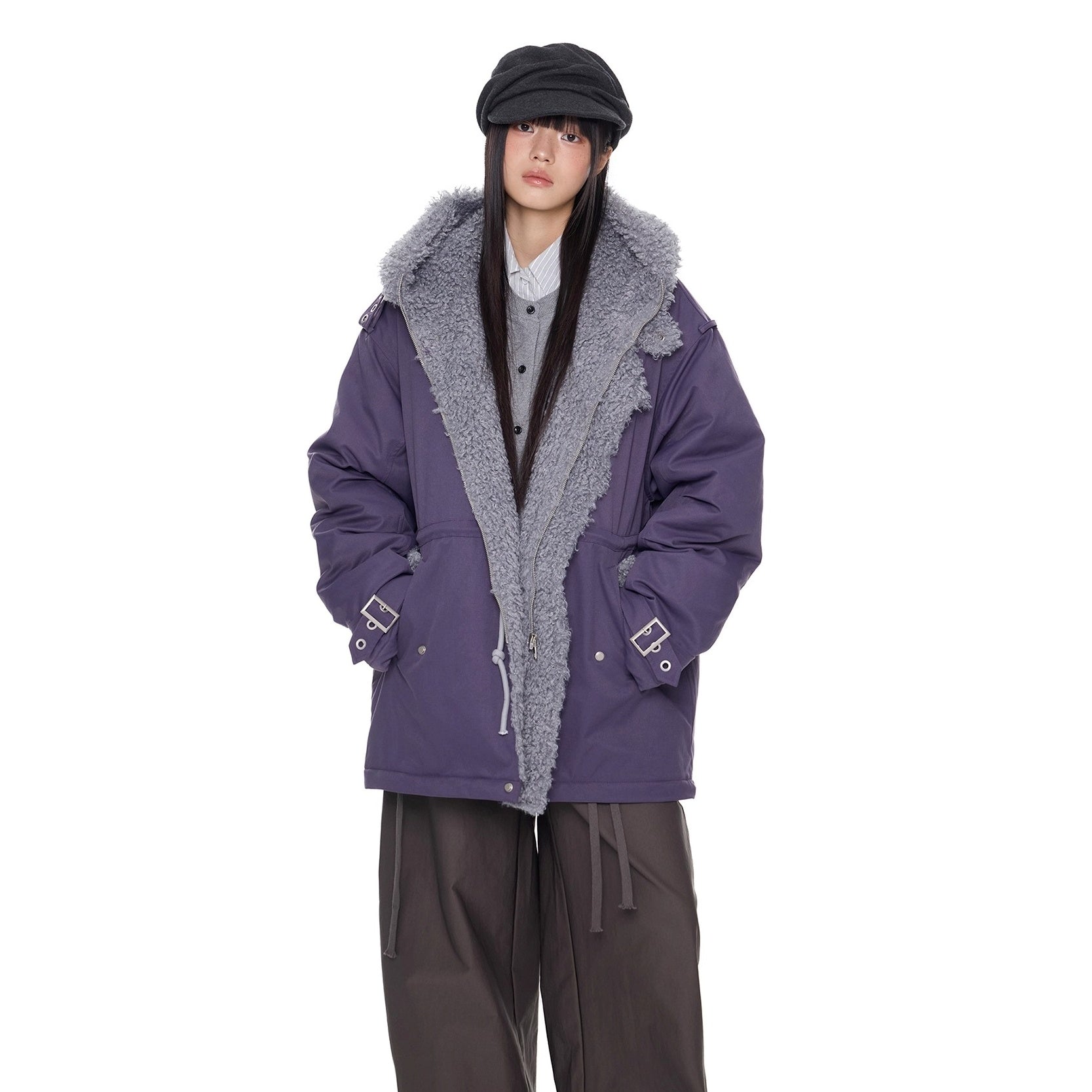 Furry Hooded Work Jacket EZ275