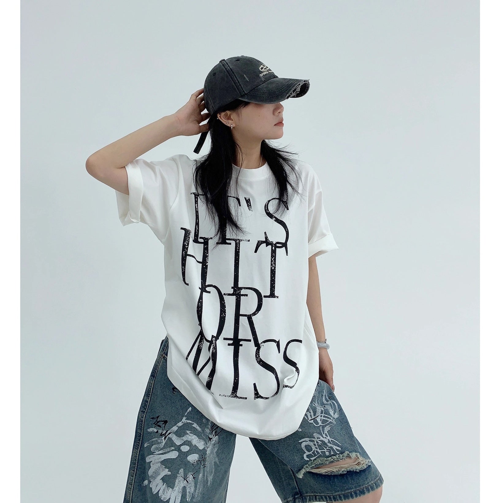 Washed Old Letter T-Shirt OS2002