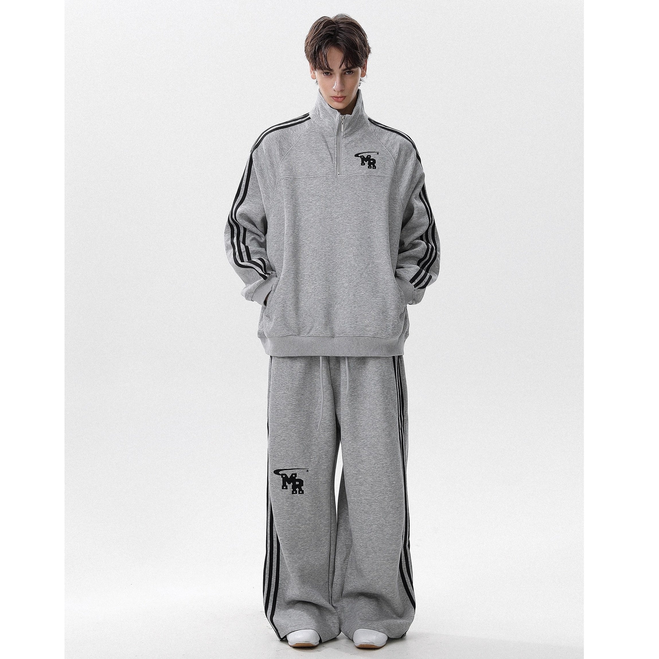 【上下別売り】Stand Collar Sweat Pullover ＆ Wide Pants Set-up MR8027