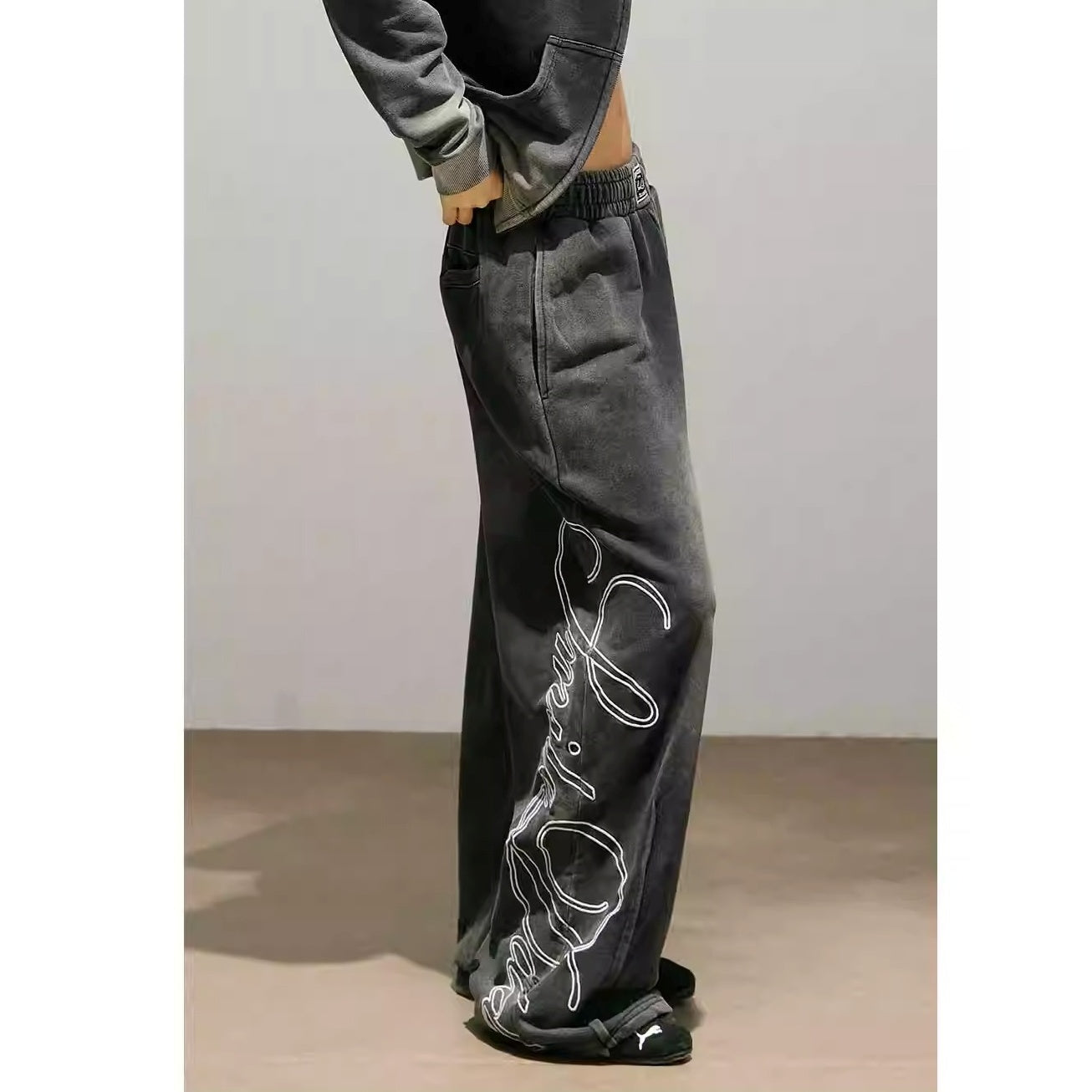 【上下別売り】Washed Embroidered Hooded Parka & Sweat Pants MW10339