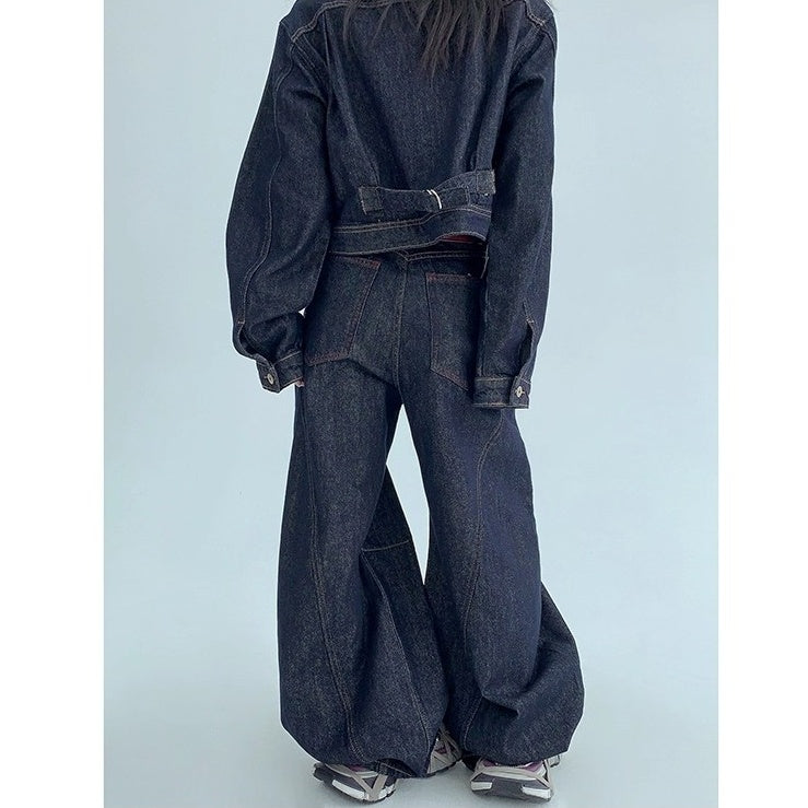 【上下別売り】Cropped Denim Jacket + Wide Curve Jeans MW10243