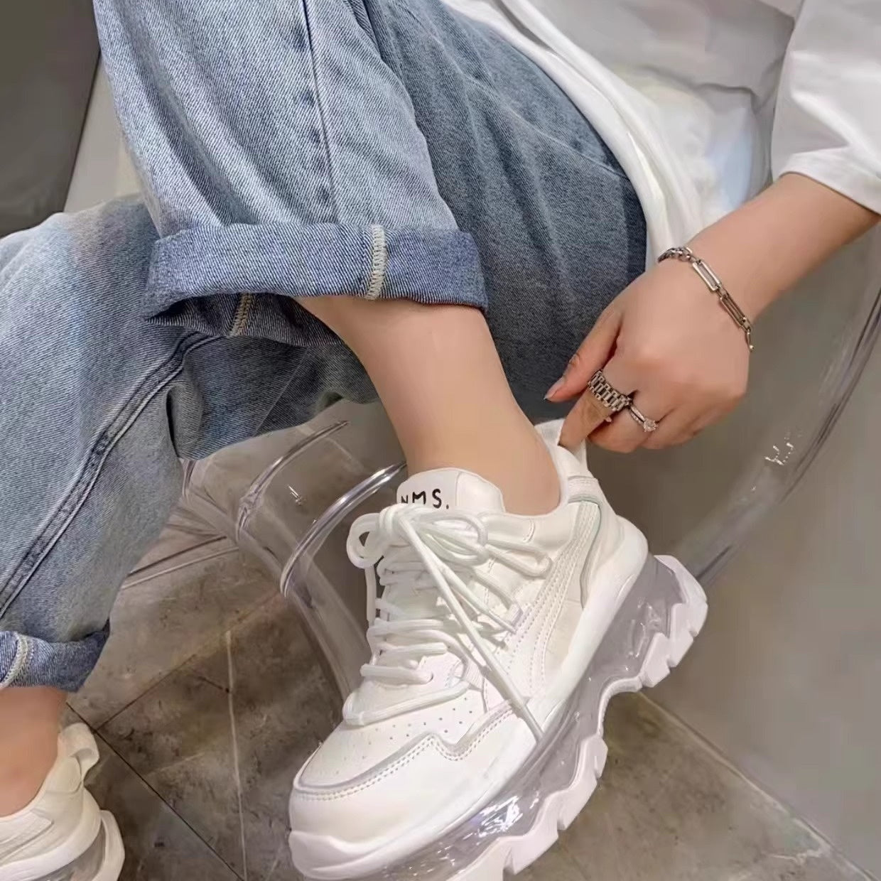 Clear Platform Dad Sneakers SH8001