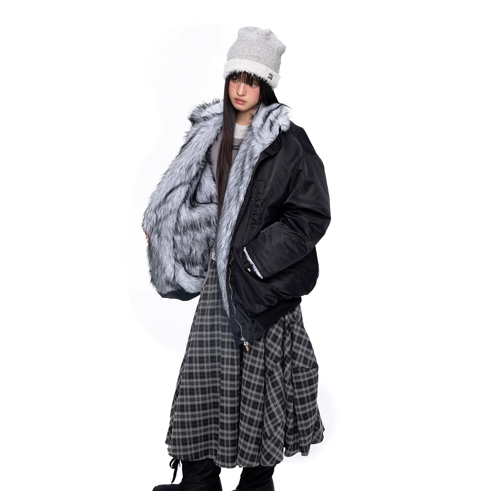 Fluffy Liner Casual Zip Jacket EZ287