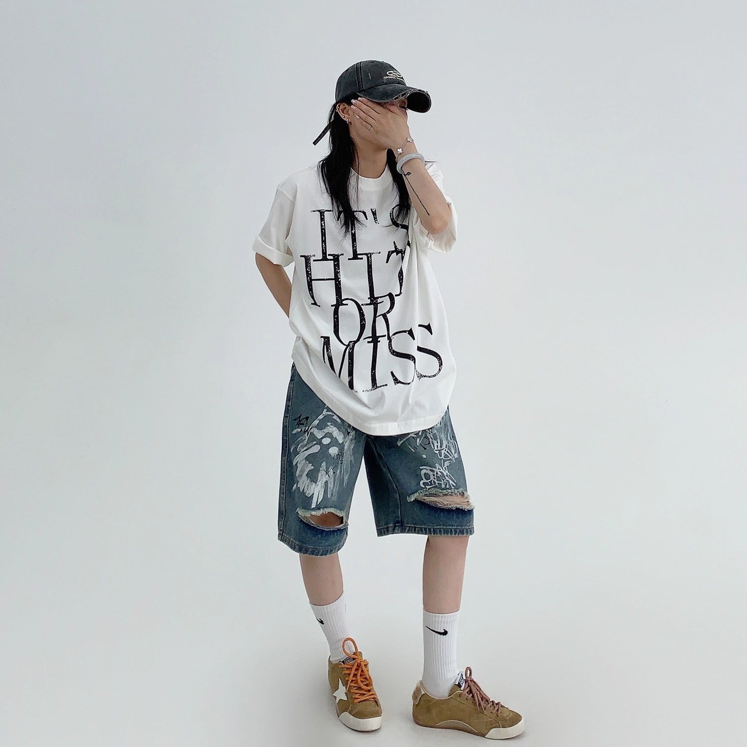 Washed Old Letter T-Shirt OS2002