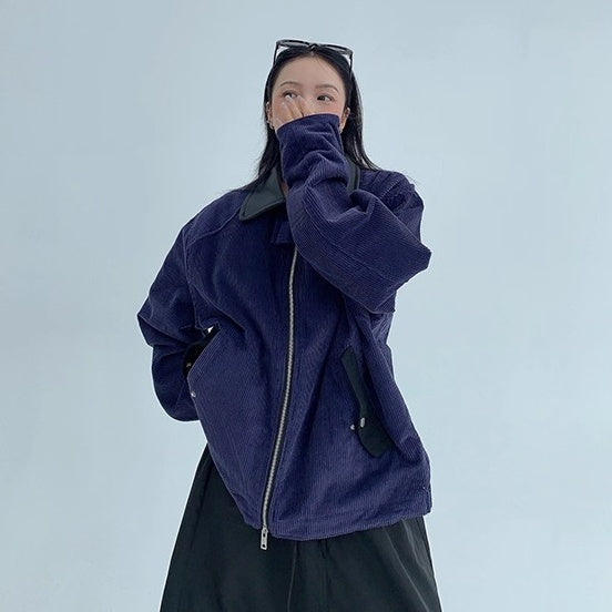 Cropped Corduroy Relaxed Zip Jacket OS2026