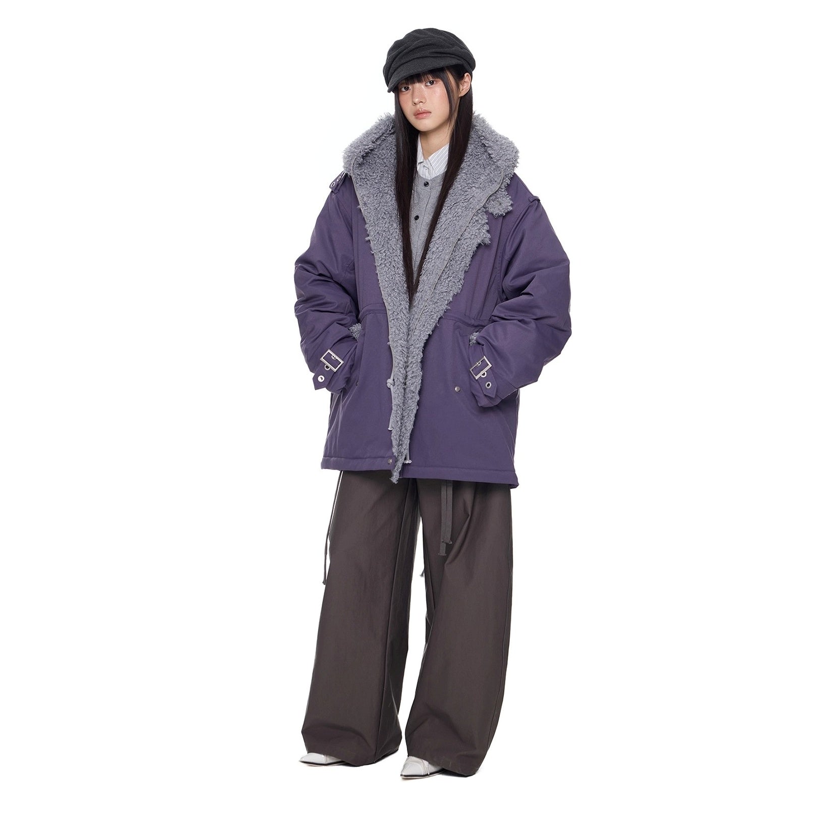 Furry Hooded Work Jacket EZ275