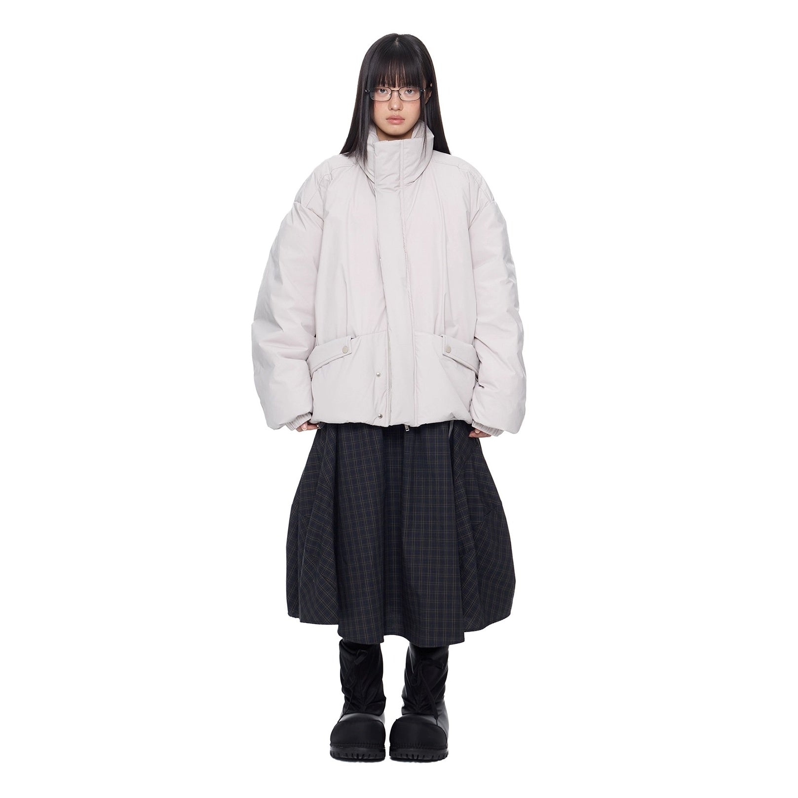 Design Pocket Stand Collar Down Jacket EZ296