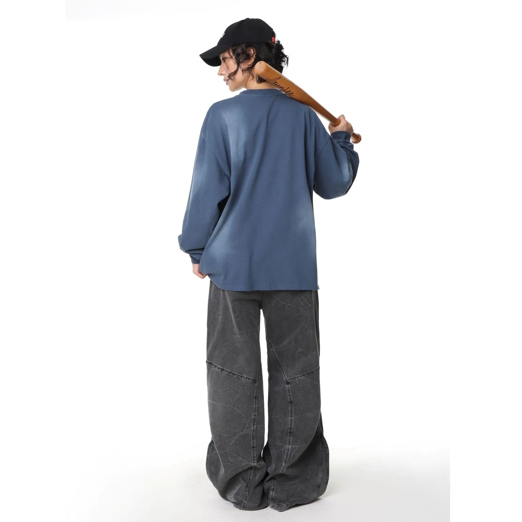 Washed Patch Embroidered Long-Sleeve T-shirt MW10246