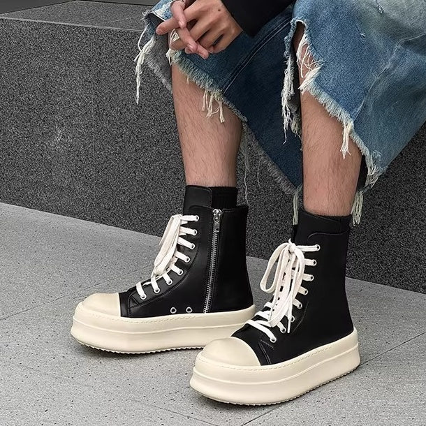 High-Top Zipper Design Heightened Sneakers FG2007