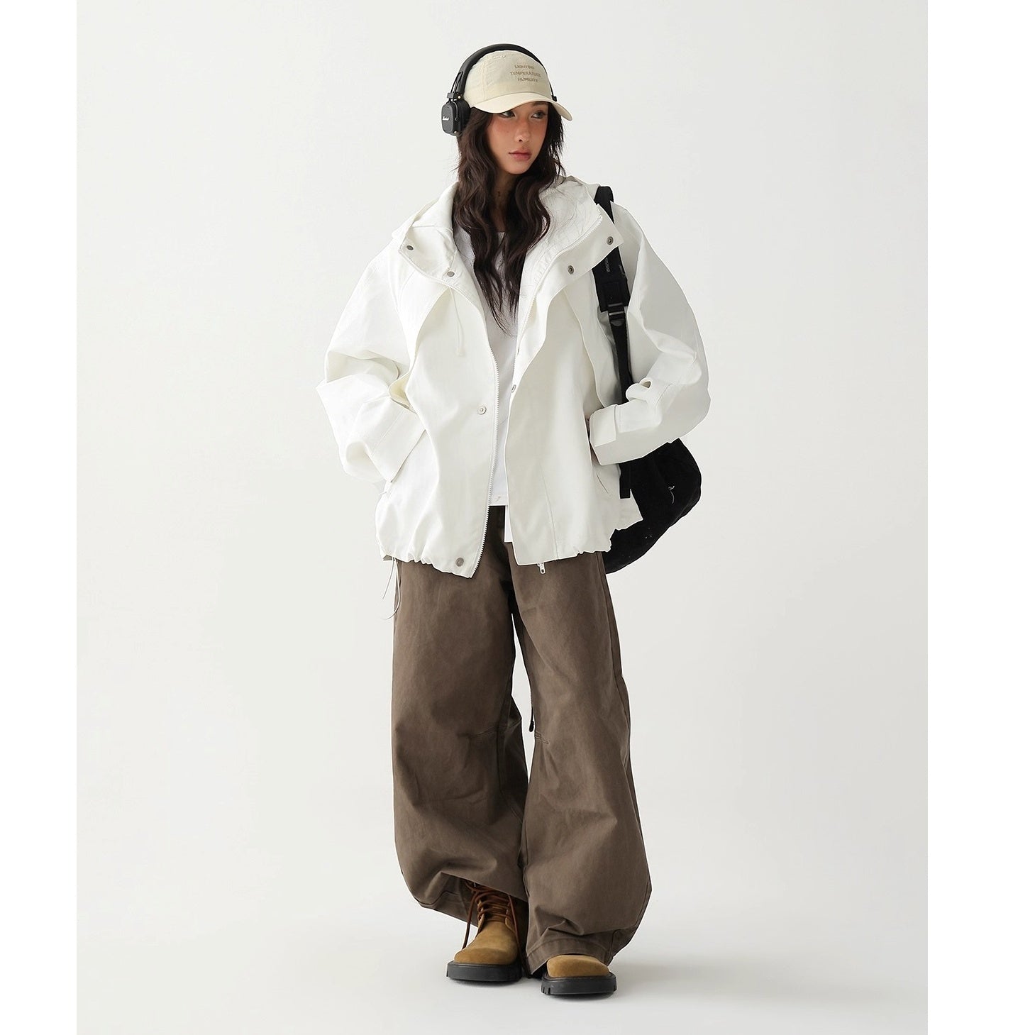 Oversize Short Hooded Jacket AC7164