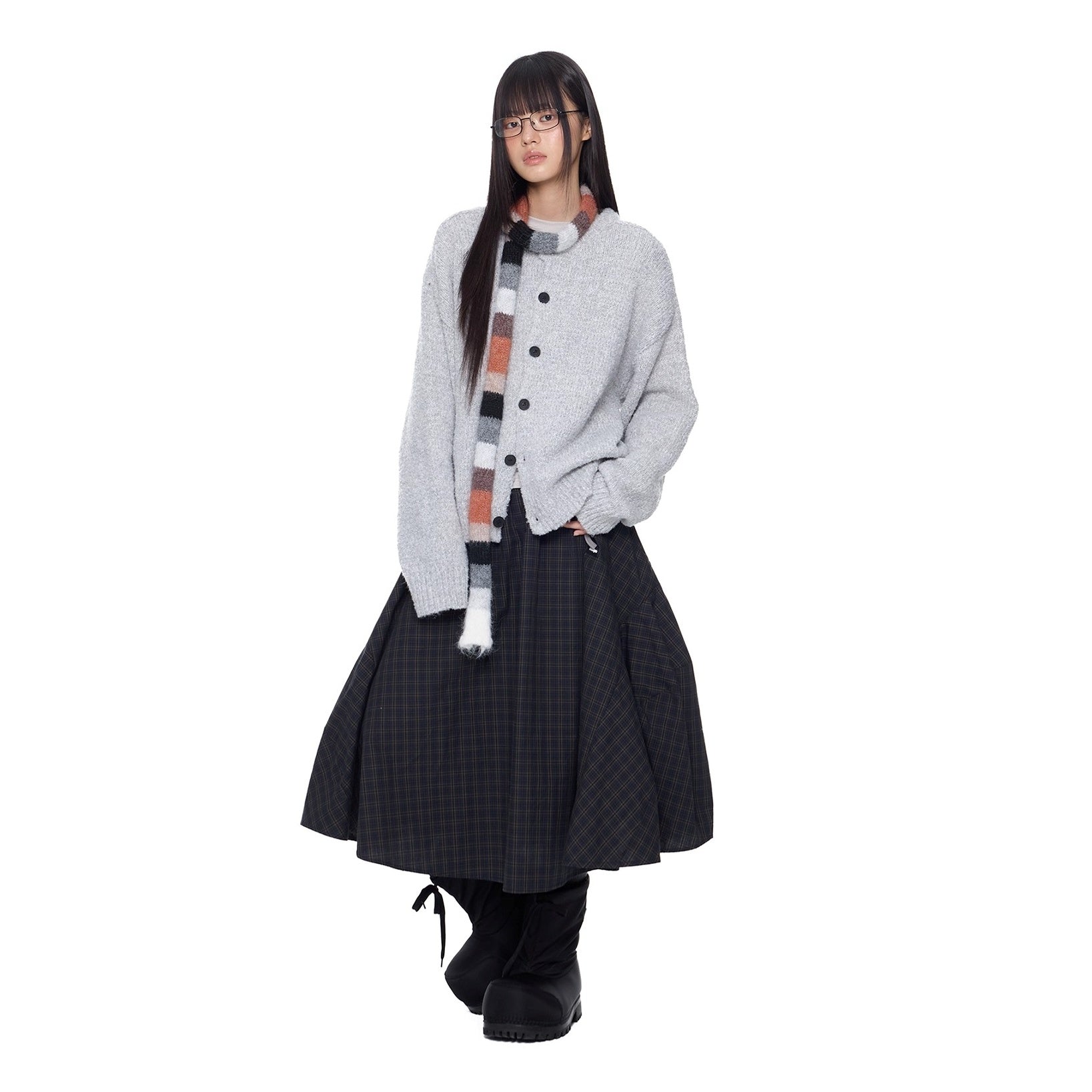 Lazy Style Crew Neck Knit Cardigan EZ267