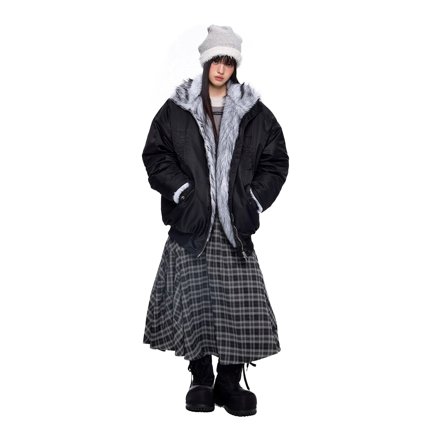 Fluffy Liner Casual Zip Jacket EZ287