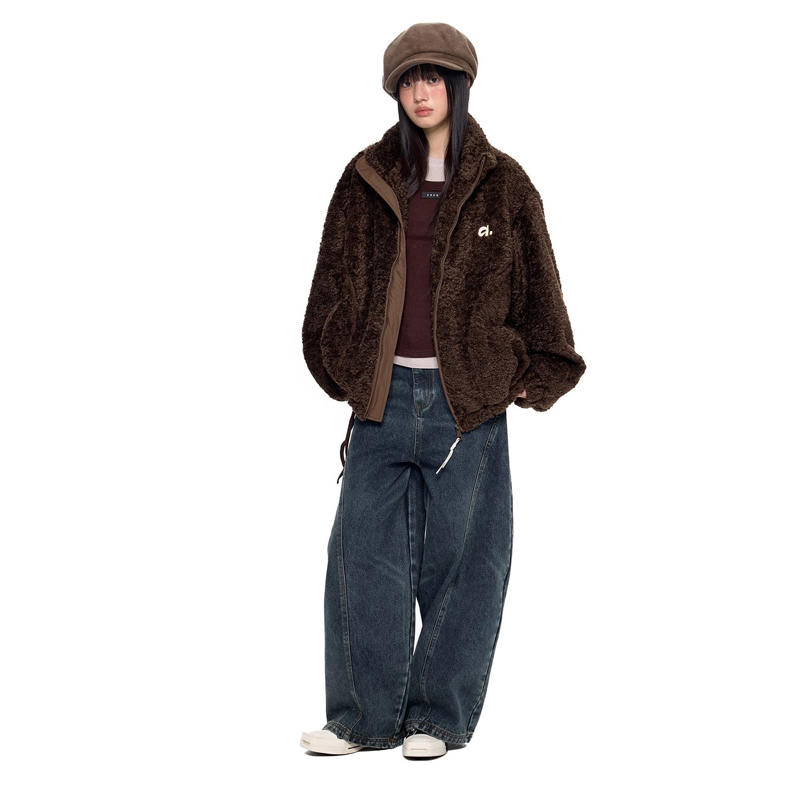 Polar Fleece Embroidered Stand Collar Jacket EZ278