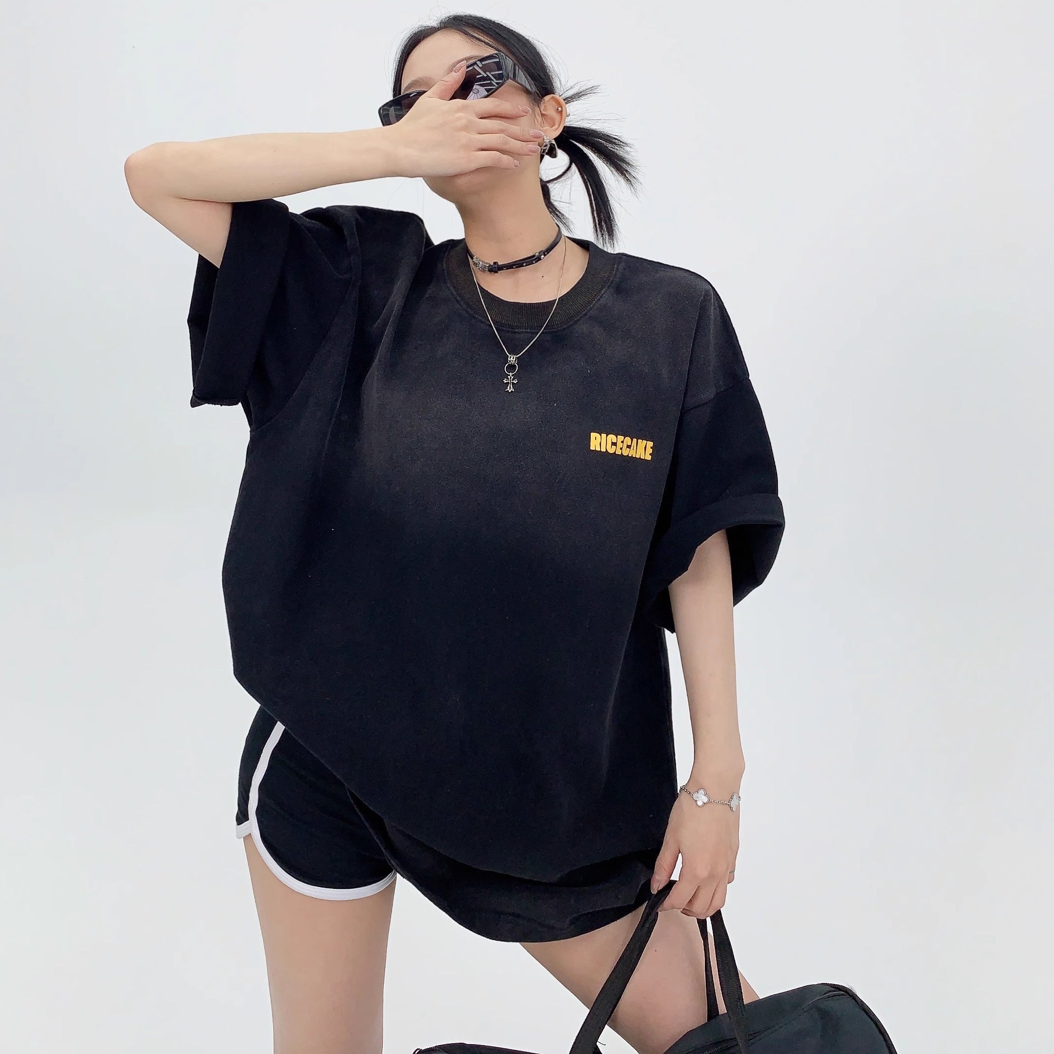 Distressed Print Oversize T-shirt OS2005