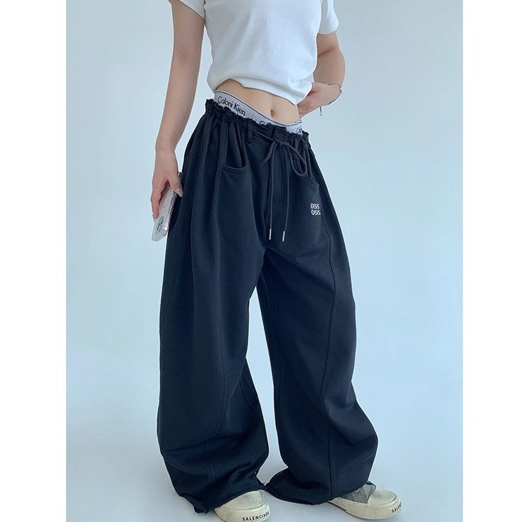 Raw Edge Wide-leg Sweat Pants OS2052