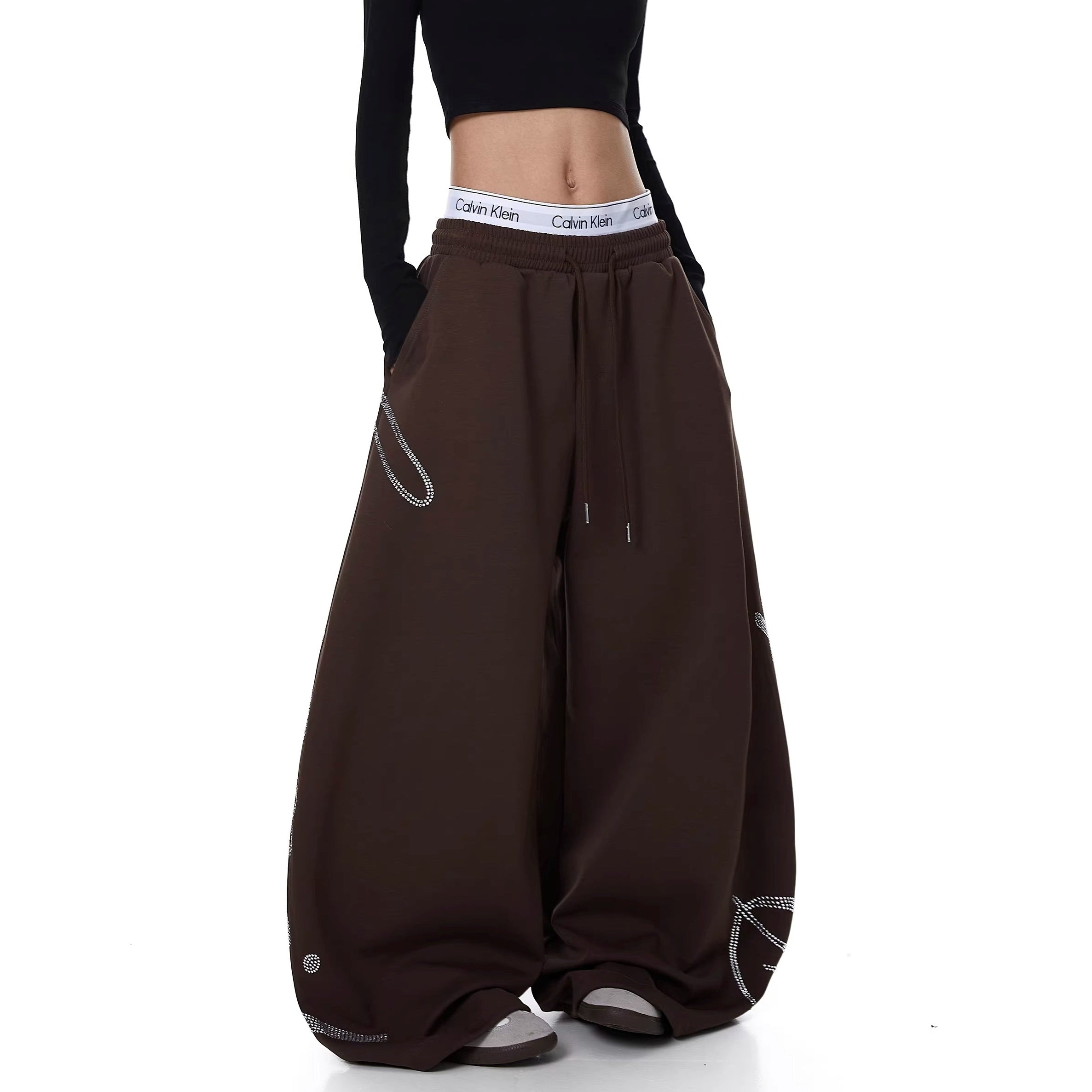 ラインストーンスウェットパンツ MW10331