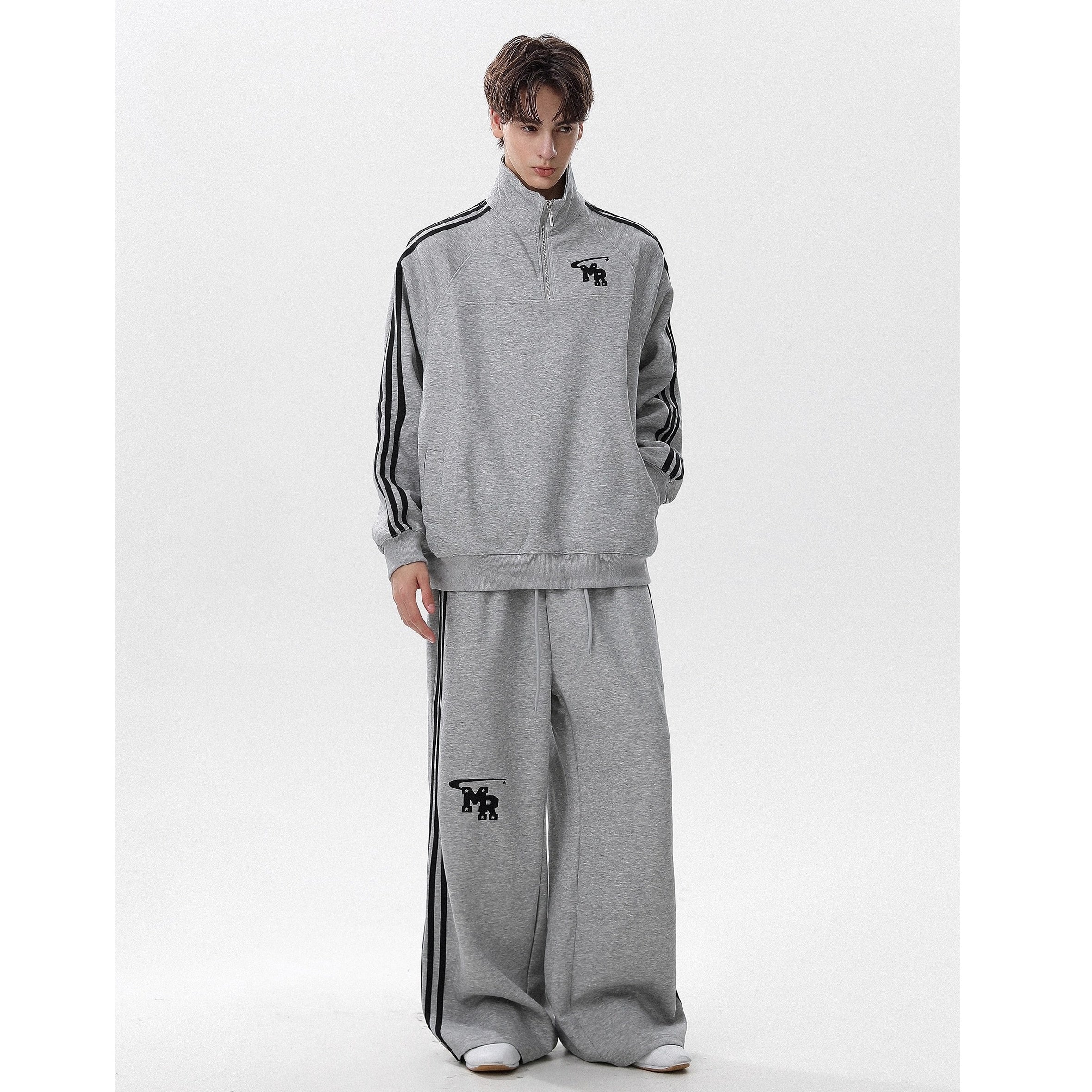 【上下別売り】Stand Collar Sweat Pullover ＆ Wide Pants Set-up MR8027