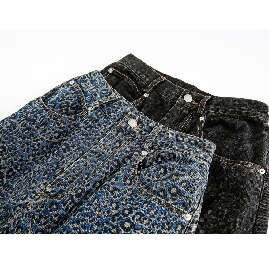 Leopard Print Wide Curve Jeans MW10201