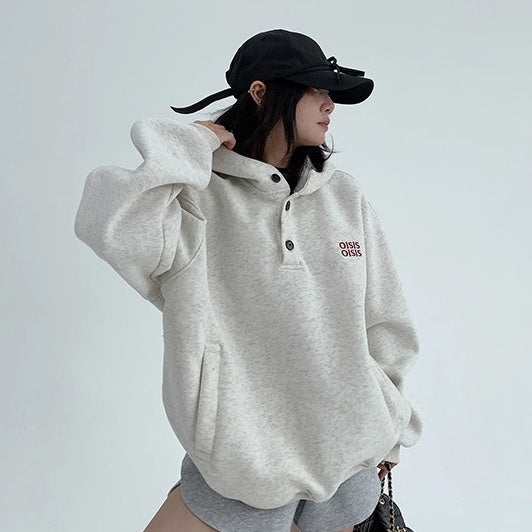 Half-Button Relaxation Hoodie OS2032