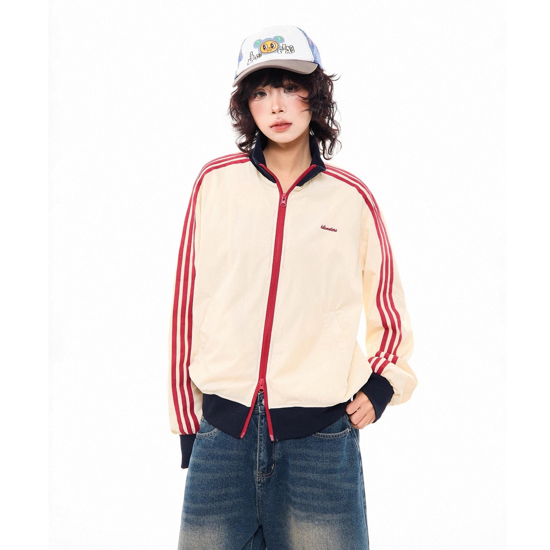 Three-bar Contrast Track Jacket MW10278