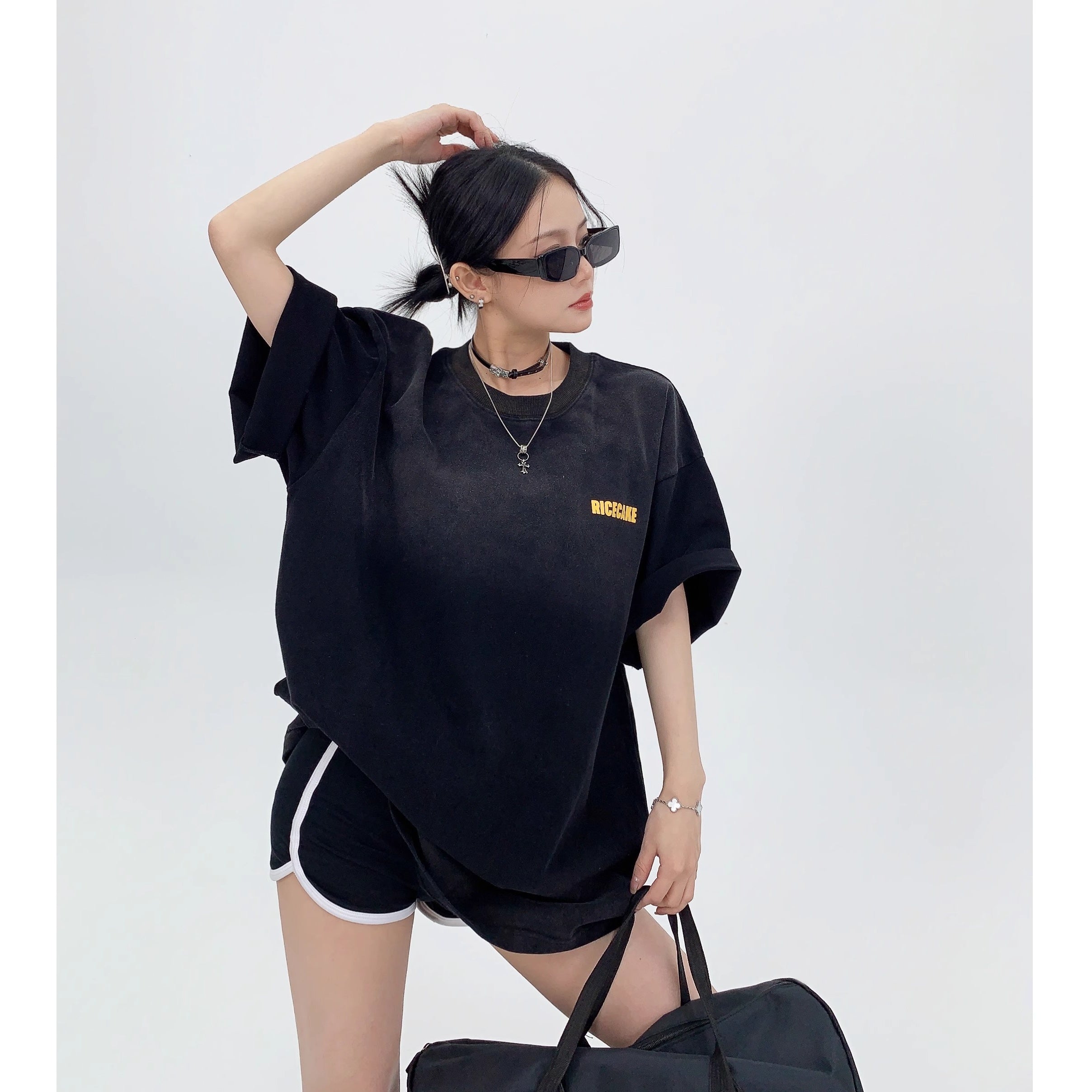Distressed Print Oversize T-shirt OS2005