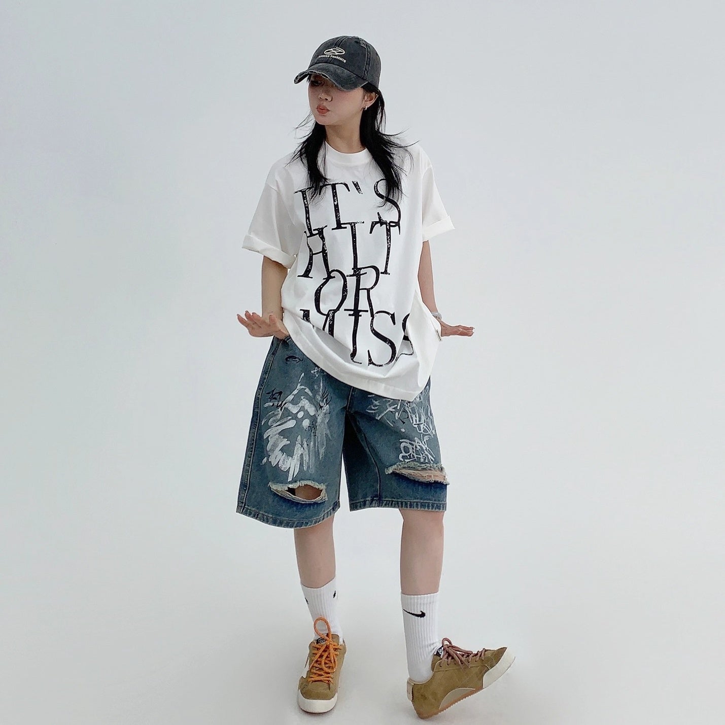 Washed Old Letter T-Shirt OS2002