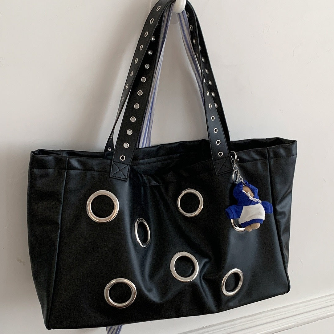 PU Leather Eyelet Large Tote Bag BA044