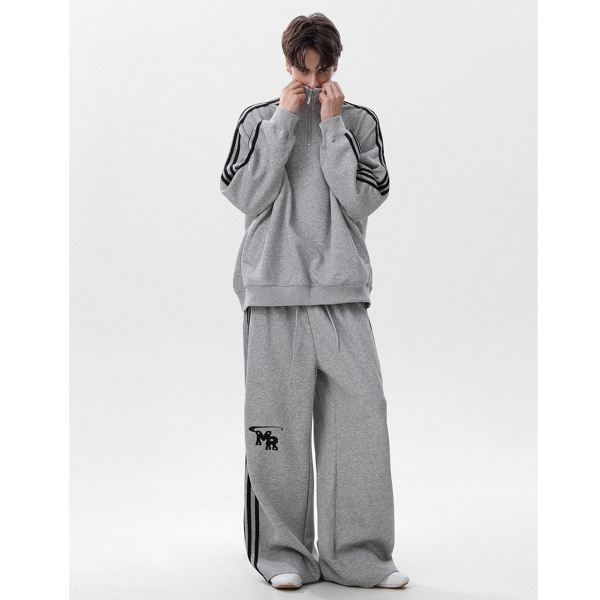 【上下別売り】Stand Collar Sweat Pullover ＆ Wide Pants Set-up MR8027