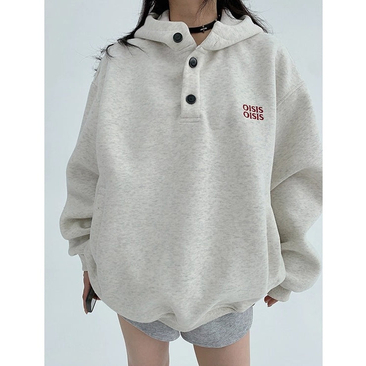 Half-Button Relaxation Hoodie OS2032