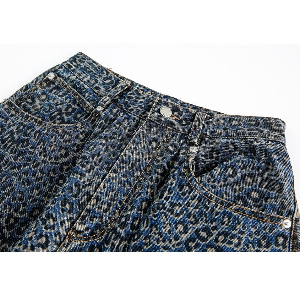 Leopard Print Wide Curve Jeans MW10201