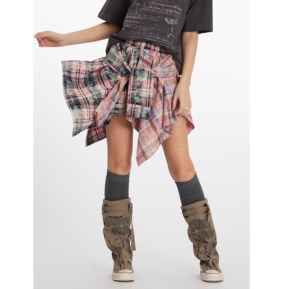 Irregular Design Plaid Babes Skirt NR7003