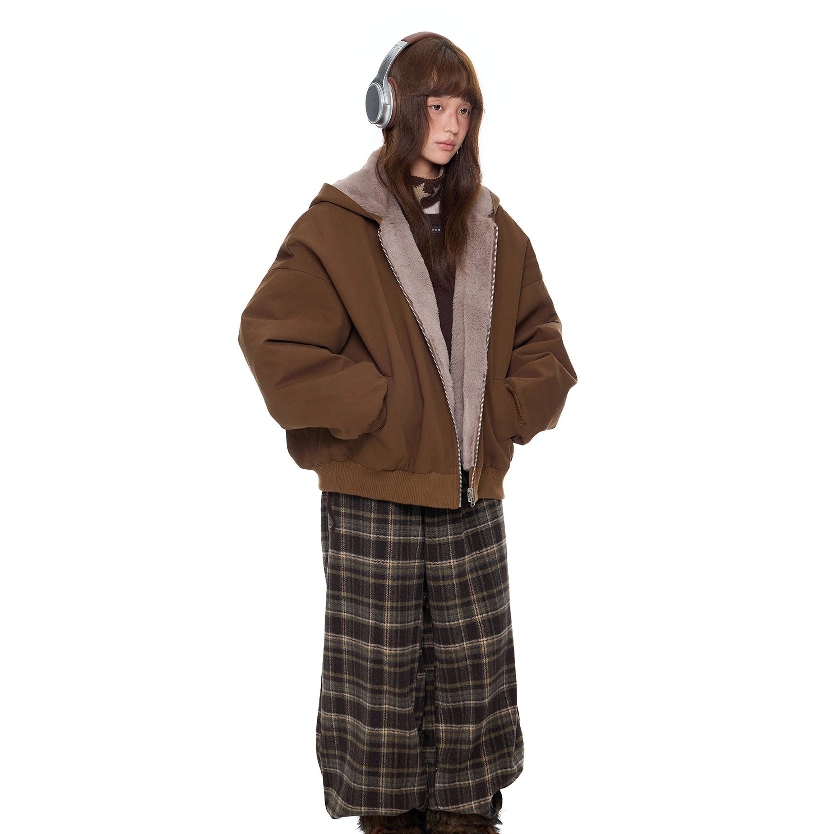 Imitation Fur Casual Hooded Jacket EZ244