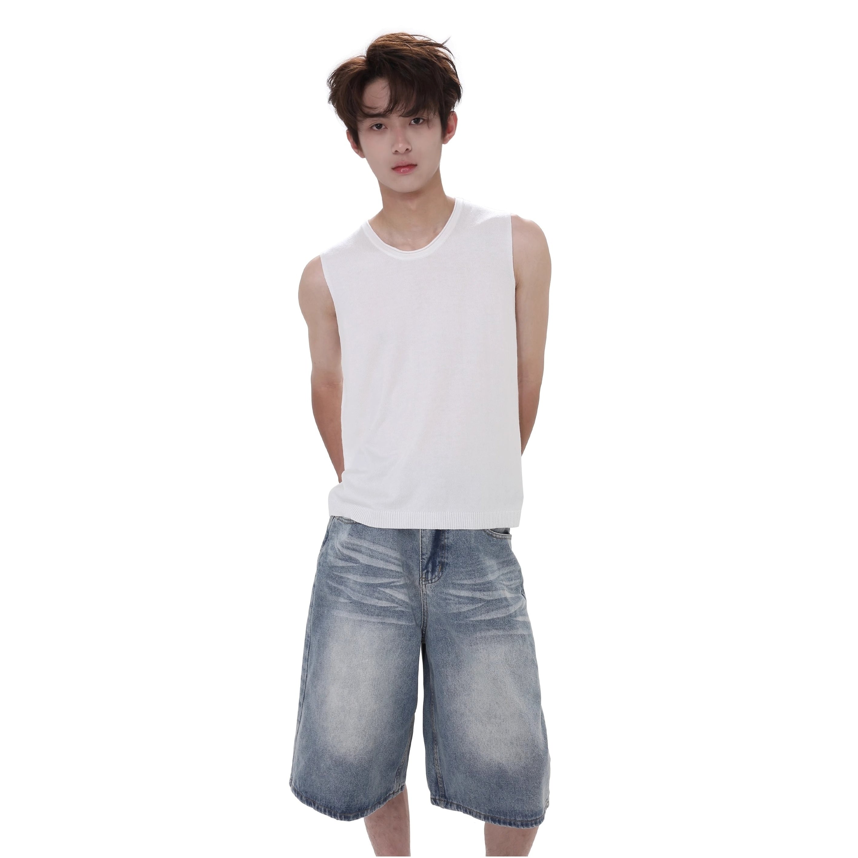 Classic Washed Cropped Denim Pants GB7029