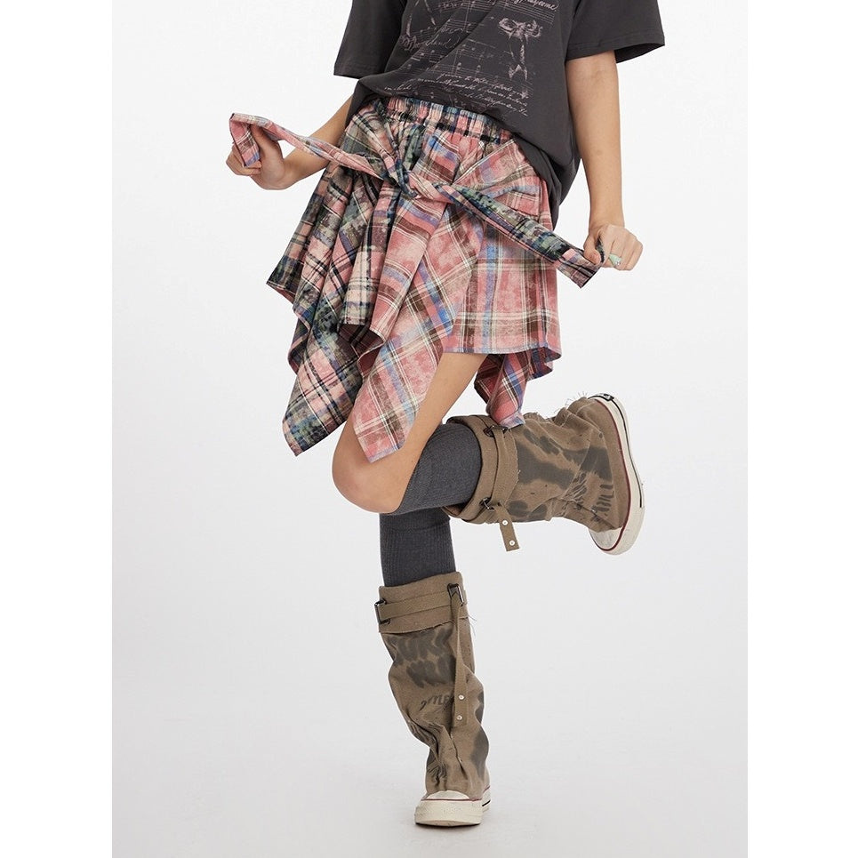 Irregular Design Plaid Babes Skirt NR7003