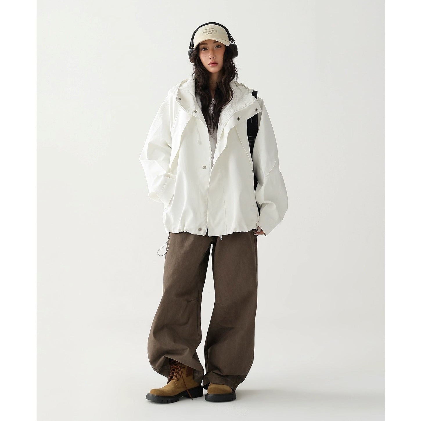 Oversize Short Hooded Jacket AC7164