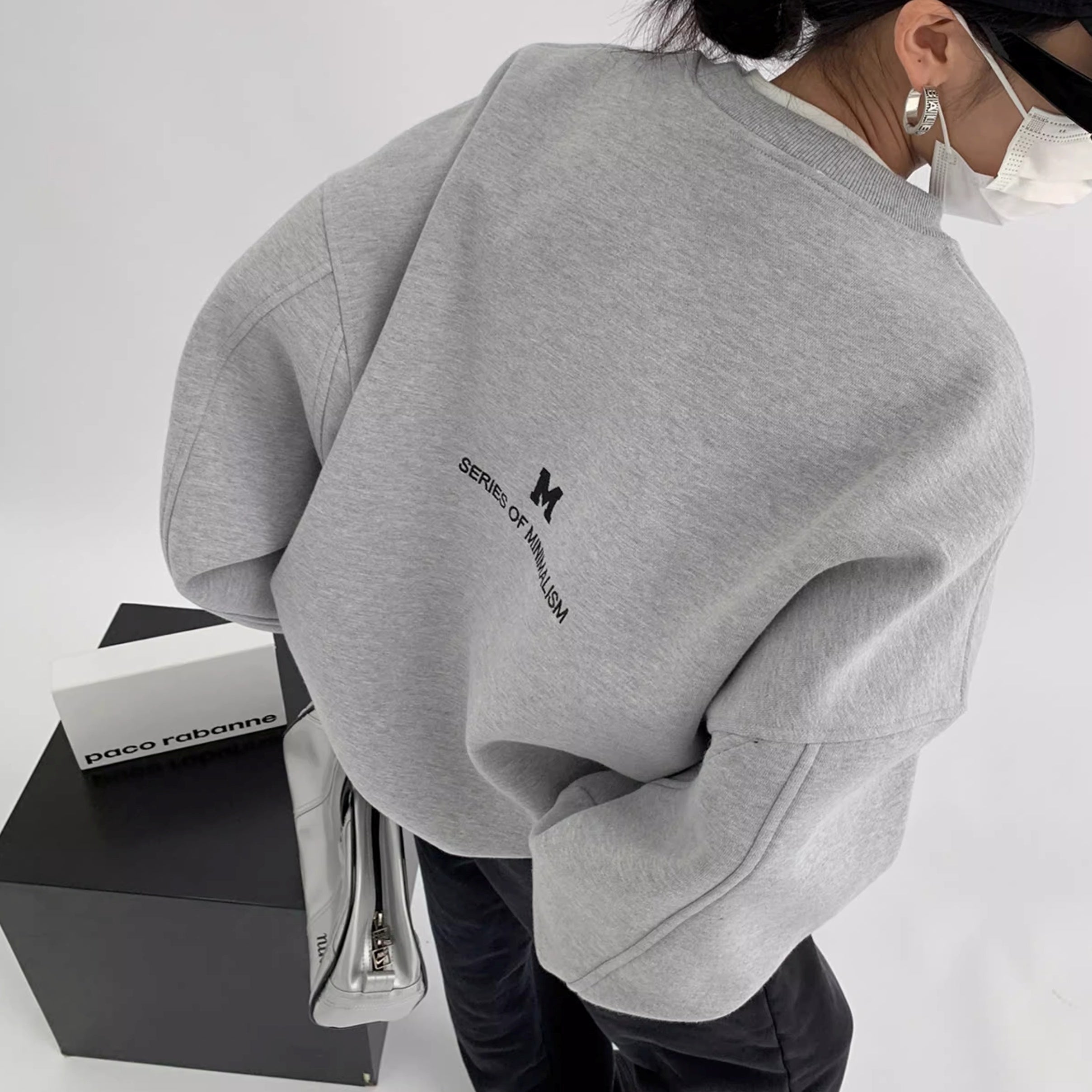 ミニマルロゴオーバーサイズトレーナー AC7014