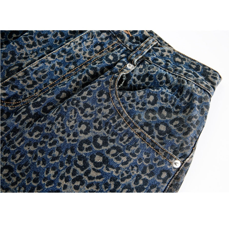 Leopard Print Wide Curve Jeans MW10201