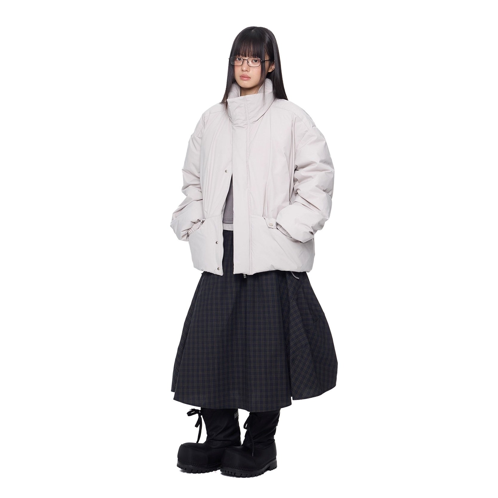 Design Pocket Stand Collar Down Jacket EZ296