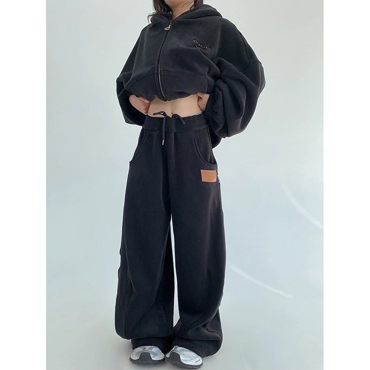 【上下別売り】Relaxed Simple Fleece Hooded Jacket ＆ Pants Set-up OS2077
