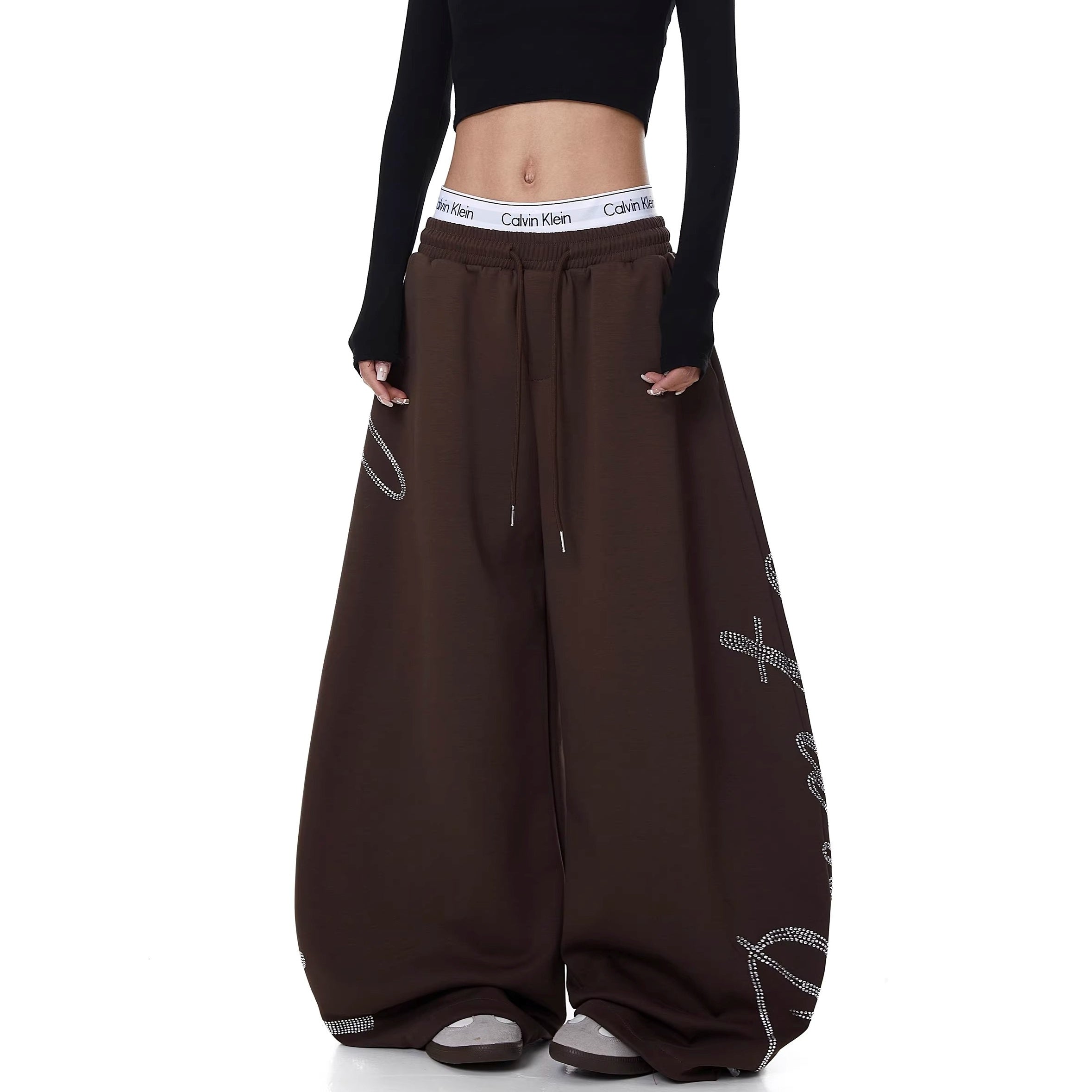 ラインストーンスウェットパンツ MW10331