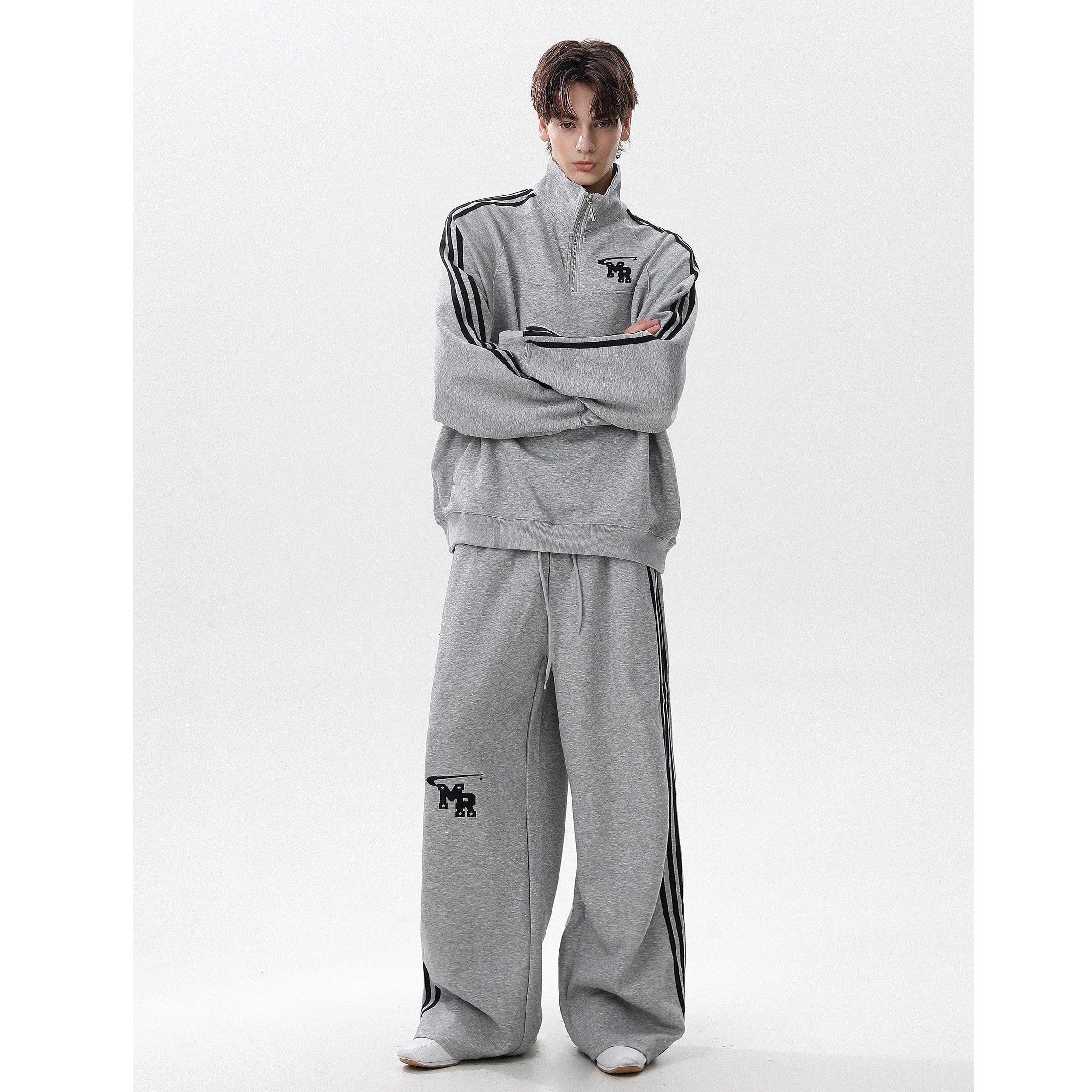 【上下別売り】Stand Collar Sweat Pullover ＆ Wide Pants Set-up MR8027