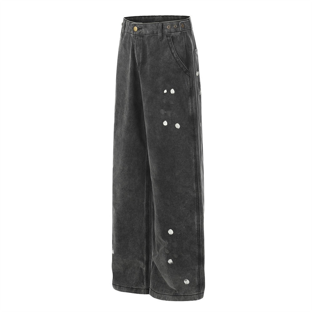 Paint Splashed Ink Distressed Jeans MW10340