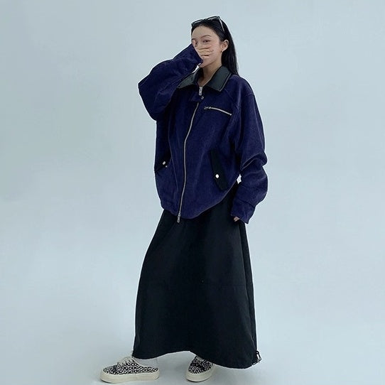 Cropped Corduroy Relaxed Zip Jacket OS2026