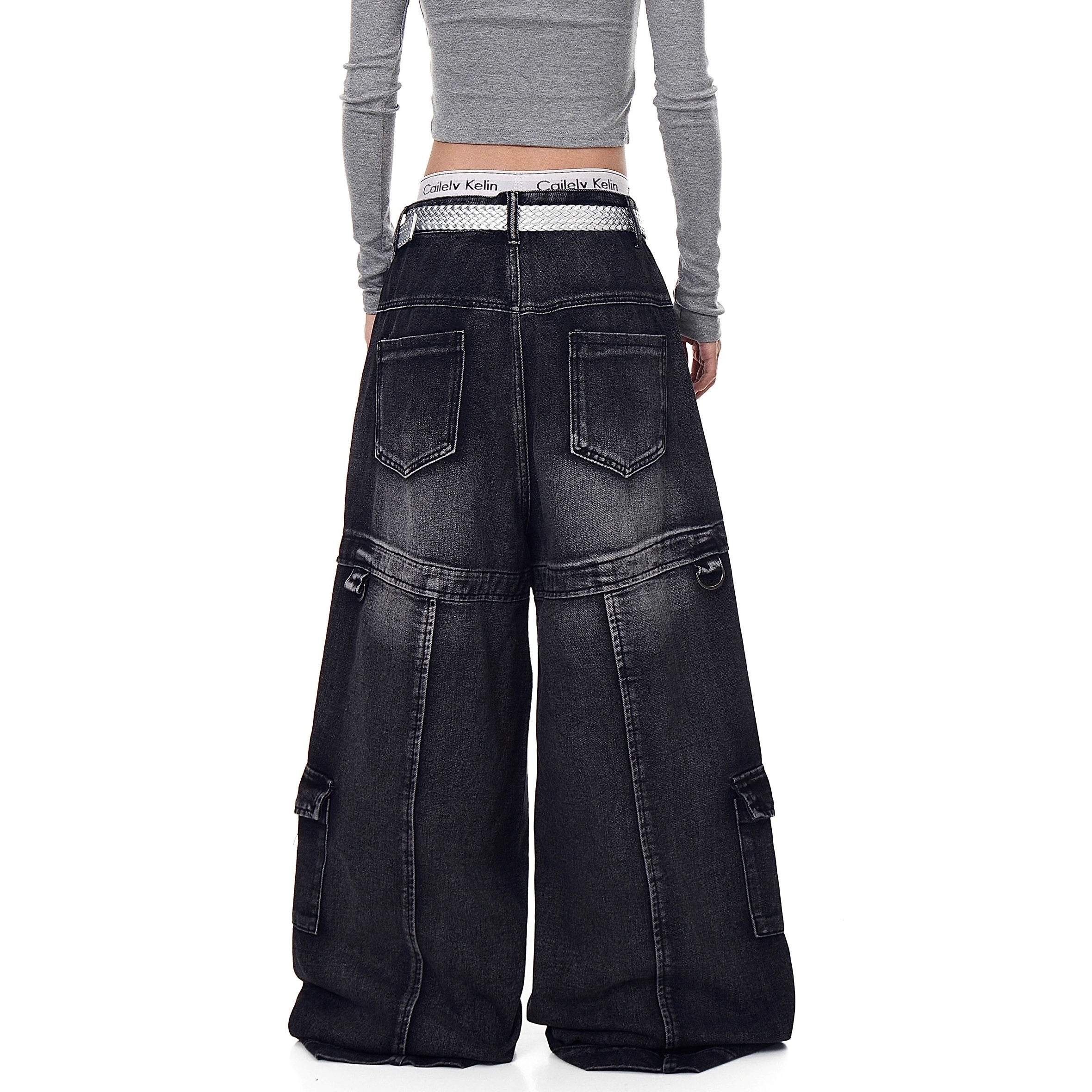 Washed Heavy Industry Cargo Jeans BK7009