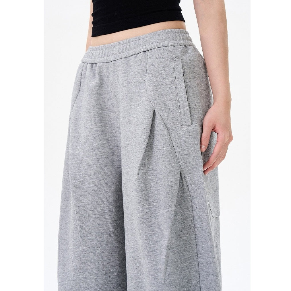 Tuck Design Wide Curve Sweat Pants MW10199